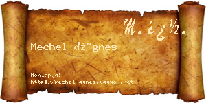 Mechel Ágnes névjegykártya